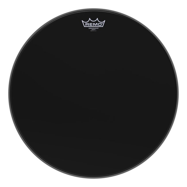 Remo - ES-0018-00- - Batter, Ambassador, Ebony, 18" Diameter