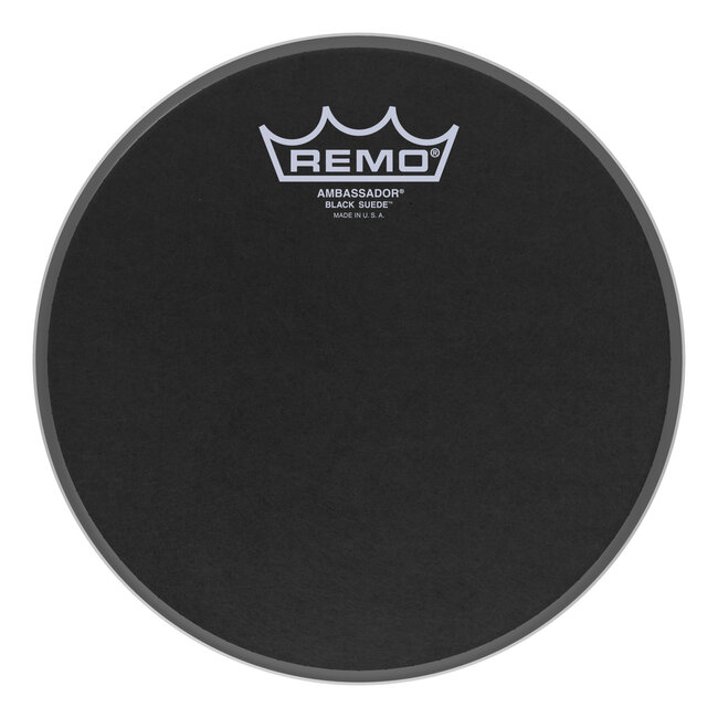 Remo - BA-0808-ES- - Batter, Ambassador, Black Suede, 8" Diameter