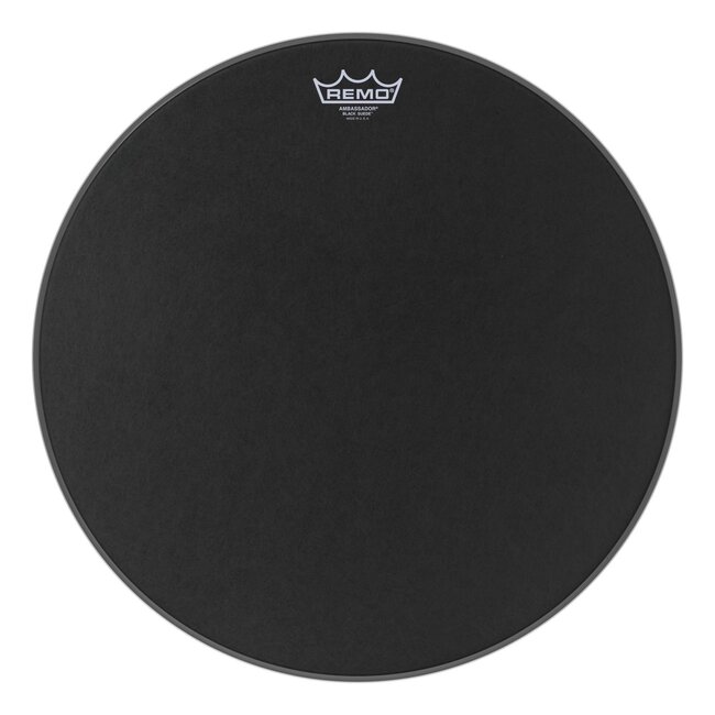 Remo - BA-0818-ES- - Batter, Ambassador, Black Suede, 18" Diameter