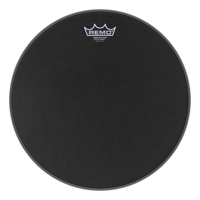 Remo - BA-0814-ES- - Batter, Ambassador, Black Suede, 14" Diameter