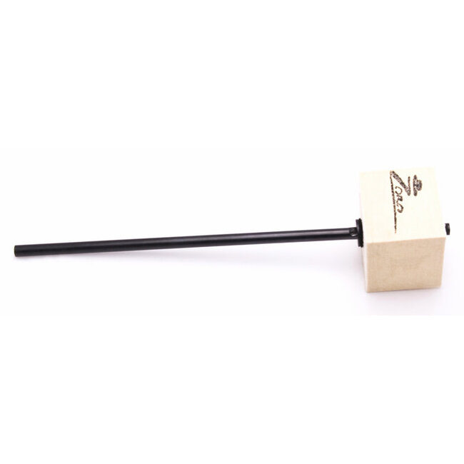 Danmar - 206AS - Bass Drum Beater - Zoro Model - White Felt, Square, Black Shaft (Longer Shaft)