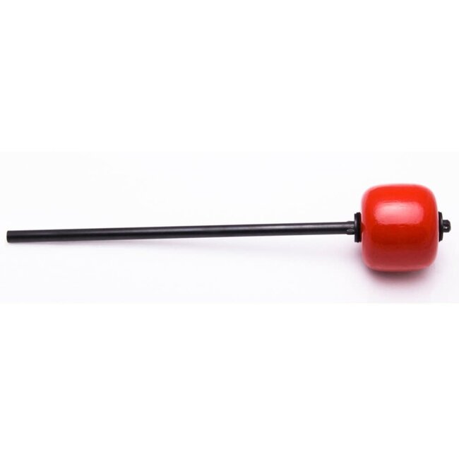 Danmar - 205A - Bass Drum Beater - Red Hard Wood, Black Shaft (Longer Shaft)