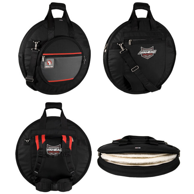 Ahead Bags - AR6023RS - 24" Deluxe Heavy Duty Cymbal Case W/Padded Tuck-Away Backpack Straps