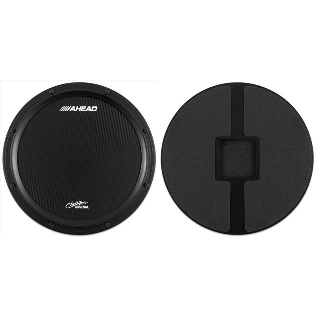 Ahead - AHSHPC - 14" Chavez Black/Black S-Hoop Marching Pad w/o Snare Sound (Black Carbon Fiber)