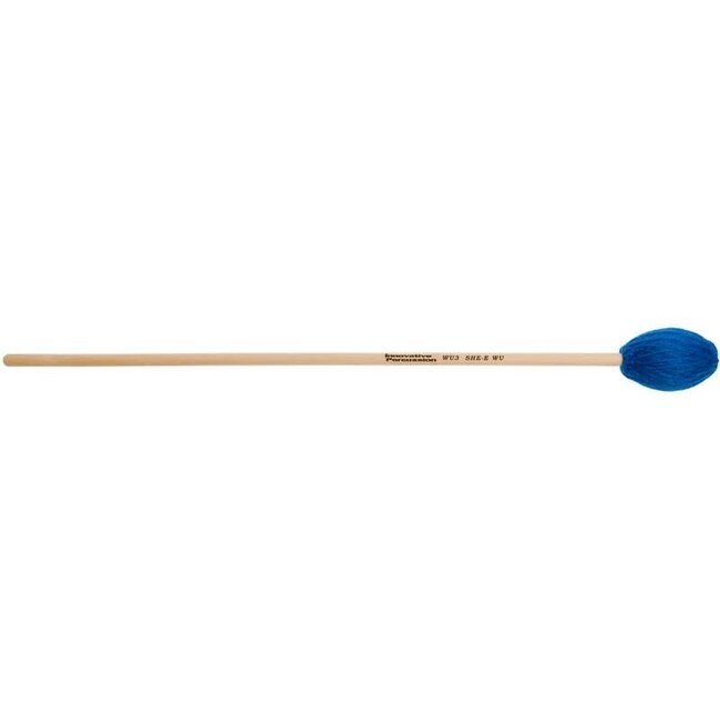 Innovative Percussion - WU3 - Medium Marimba Mallets - Electric Blue Yarn - Birch