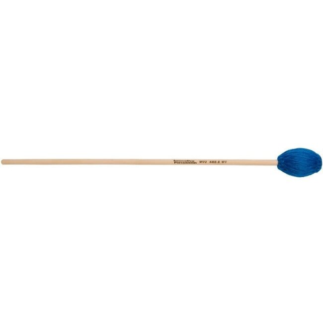 Innovative Percussion - WU2 - Medium Soft Marimba Mallets - Electric Blue Yarn - Birch