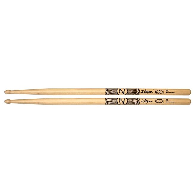 Zildjian 400th Anniversary Drumsticks - Z5B-400 - Clear Lacquer Wood Tip 5B with 60s Rock Design