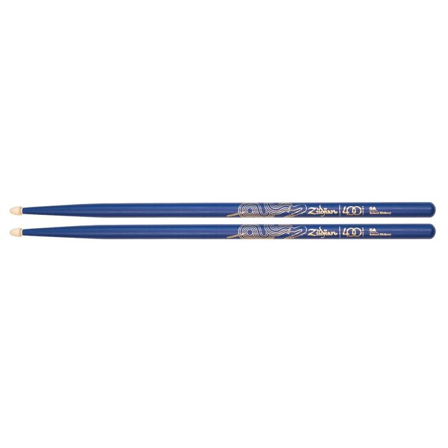 Zildjian 400th Anniversary Drumsticks - Z5AACBU-400 - Painted Blue Wood Acorn Tip 5A with 20s Jazz design