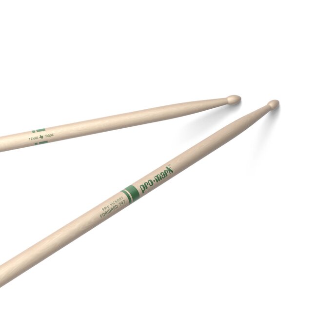 ProMark - TXR747W - Classic Forward 747 Raw Hickory Drumstick, Oval Wood Tip