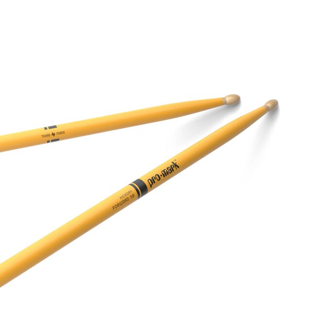 ProMark - TX5BW-YELLOW - Classic Forward 5B Painted Yellow Hickory Drumstick, Oval Wood Tip