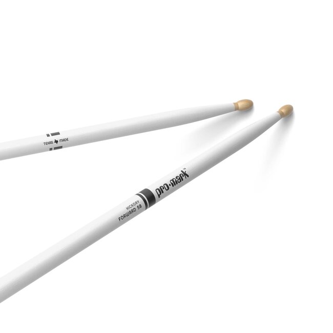 ProMark - TX5BW-WHITE - Classic Forward 5B Painted White Hickory Drumstick, Oval Wood Tip