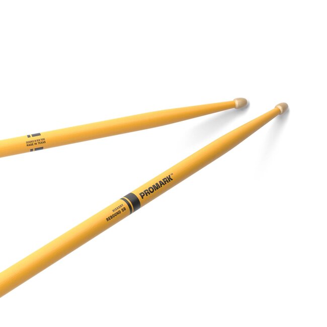 ProMark - RBH595AW-YELLOW - Rebound 5B Painted Yellow Hickory Drumstick, Acorn Wood Tip