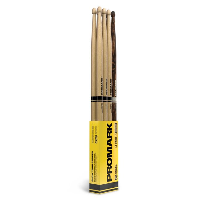 ProMark - RBH595AW-4PFG - Rebound 5B Hickory Drumstick, Acorn Wood Tip, FireGrain 4-Pack