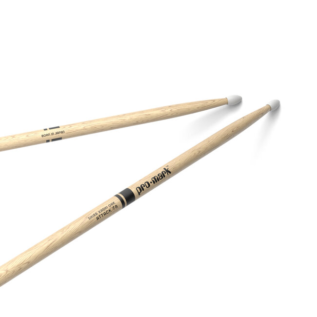 ProMark - PW7AN - Classic Attack 7A Shira Kashi Oak Drumstick, Oval Nylon Tip