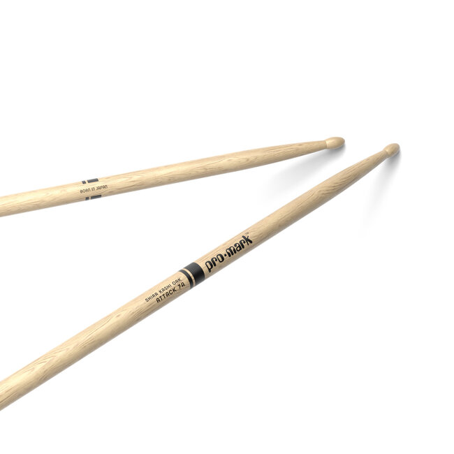 ProMark - PW7AW - Classic Attack 7A Shira Kashi Oak Drumstick, Oval Wood Tip