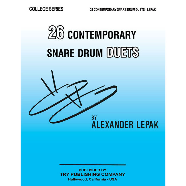 Twenty Six Contemporary Snare Drum Duets - by Alexander Lepak - TRY1148