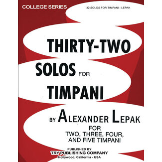 TRY Publishing Thirty Two Solos For Timpani - by Alexander Lepak - TRY1150