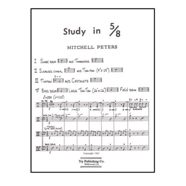 Study In 5/8 For Percussion Quartet - by Mitchell Peters - TRY1103