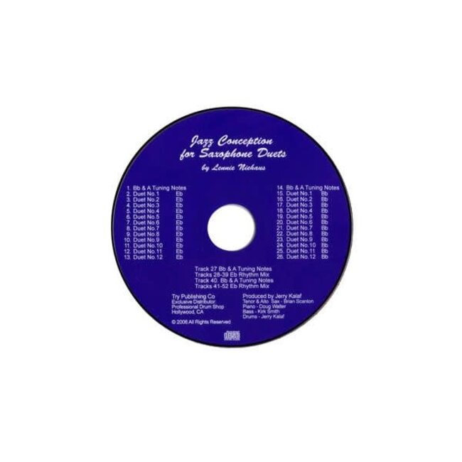 Jazz Conception For Saxophone Duets CD only - by Lennie Niehaus - TRY1118