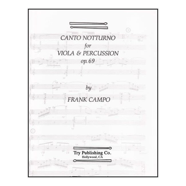Canto Notturno For Viola And Percussion - by Frank Campo - TRY1011