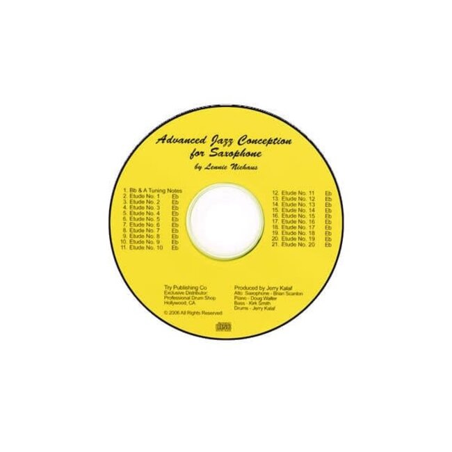 Advanced Jazz Conception For Saxophone CD only - by Lennie Niehaus - TRY1117