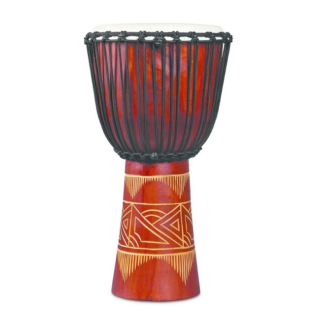 LP - LP713LR - World Beat Wood Art Large Djembe, Red/Natural