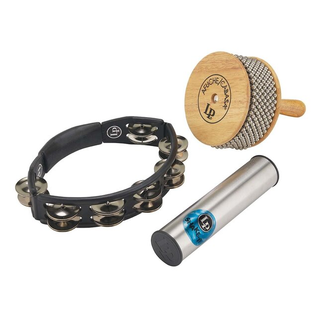 LP - LP150-K - Rhythm Pack - Afuche/Cabasa, Shake-It 8" Metal Shaker, Cyclops Tambourine
