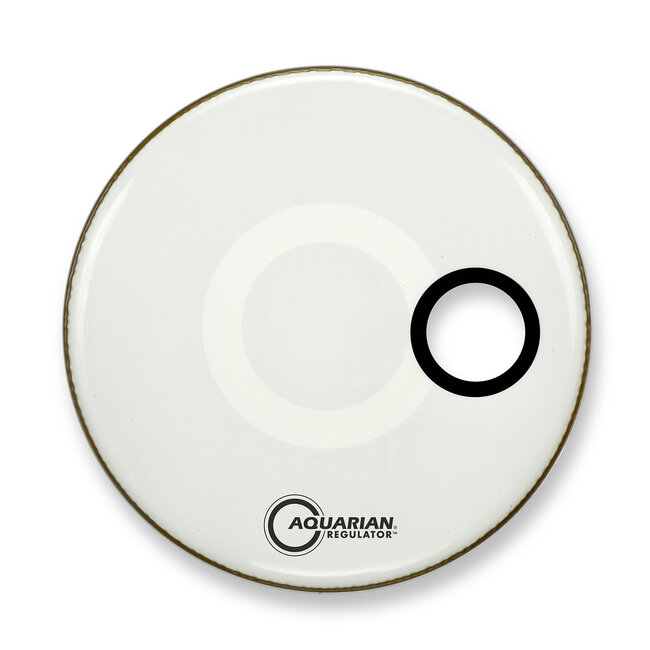 Aquarian - RSM24WH - 24" Regulator Off-Set Hole Bass Drum Gloss White