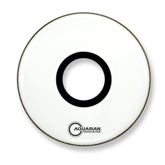 Aquarian Drumheads Aquarian - PTCC18BWH - 18" Center Port Resonant Bass Drum White