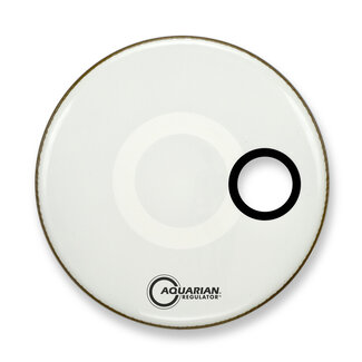 Aquarian Drumheads Aquarian - RSM14WH - 14" Regulator Off-Set Hole Bass Drum Gloss White