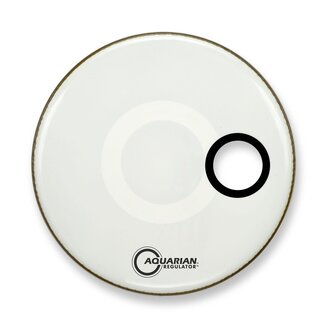 Aquarian Drumheads Aquarian - RSM28WH - 28" Regulator Off-Set Hole Bass Drum Gloss White