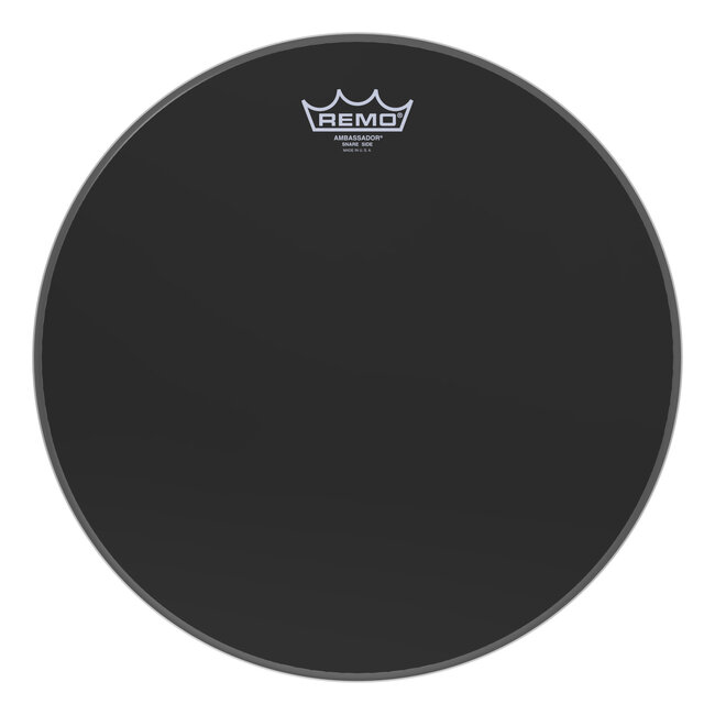 Remo - SA-0414-TD- - Snare Side, Ambassador, Ebony, 14" Diameter, Low Collar