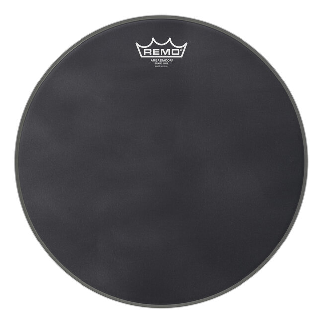 Remo - SA-0814-ES- - Snare Side, Ambassador, Black Suede, 14" Diameter