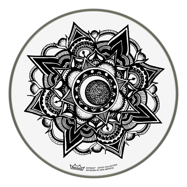 Remo - PE-0013-AB-005 - Batter, Artbeat Artist Collection, 13'' Diameter, Skyndeep, Emperor Clear, 'Nocturnal Bloom', Artwork By Aric Improta