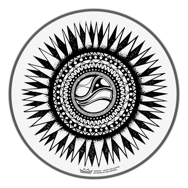 Remo - PE-0010-AB-003 - Batter, Artbeat Artist Collection, 10'' Diameter, Skyndeep, Emperor Clear, 'New Sun', Artwork By Aric Improta
