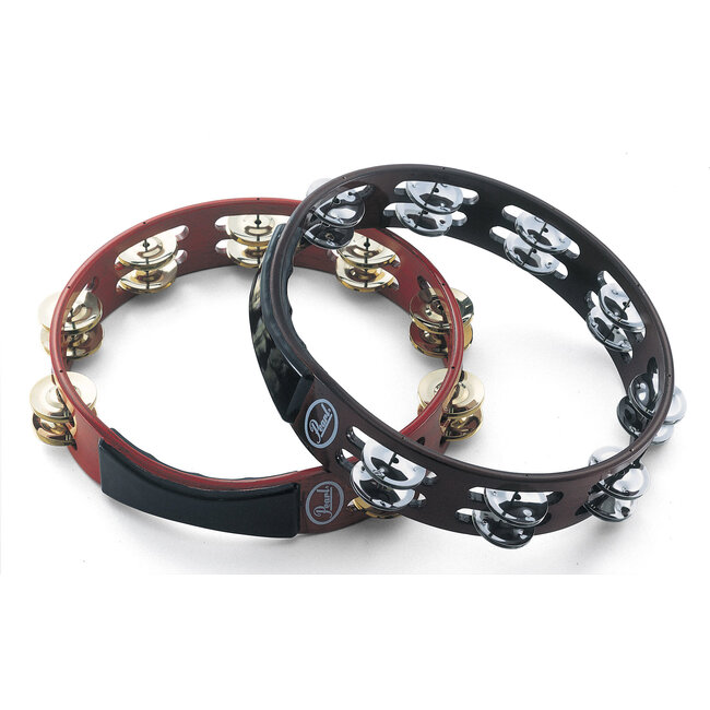Pearl - PTH10B - 10" Headless Wood Tambourine, Stainless Brass Jingles