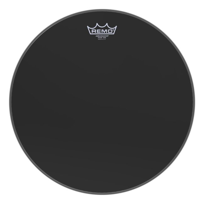 Remo - SA-0415-TD- - **Special Order**, Snare Side, Ambassador, Ebony, 15" Diameter, Low Collar