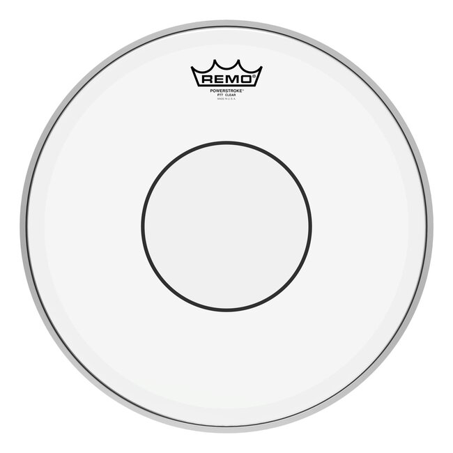 Remo - P7-0314-C2- - Batter, Powerstroke 77, Clear, 14" Diameter, Crimplock Hoop, Clear Dot