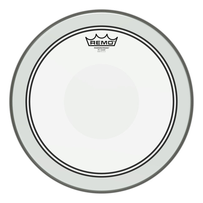Remo - P3-0314-C2- - Batter, Powerstroke 3, Clear, 14" Diameter, Clear Dot Top Side