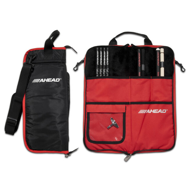 Ahead Bags - SB4 - Deluxe Stick Case (Black With Red Trim, Red Interior, Plush Interior