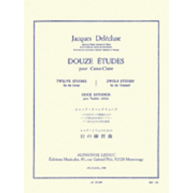 Douze Etudes Pour Caisse-Claire - by Jacques Delecluse - HL48182296