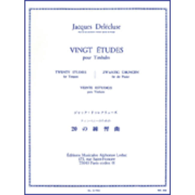 Vingt Études pour Timbales - by Jacques Delecluse - HL48182579