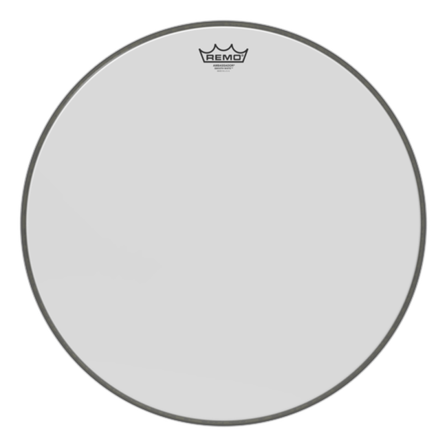 Remo - BR-1220-00- - Bass Drum, Ambassador, Smooth White, 20" Diameter