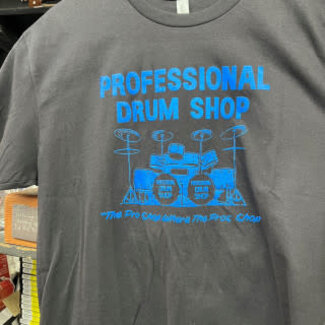 Professional Drum Shop Pro Drum "We're Number One" T-Shirt - (Black w/ Blue Lettering) - Medium