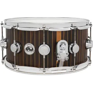DW DW - DR366514SSC-DC1 - 6.5 x 14 Limited Edition Brass Pinstripe Ziricote Snare Drum (Only 40 Made)
