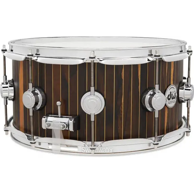 DW - DR366514SSC-DC1 - 6.5 x 14 Limited Edition Brass Pinstripe Ziricote Snare Drum (Only 40 Made)