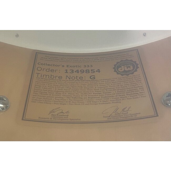 DW - DR366514SSC-DC1 - 6.5 x 14 Limited Edition Brass Pinstripe Ziricote Snare Drum (Only 40 Made)