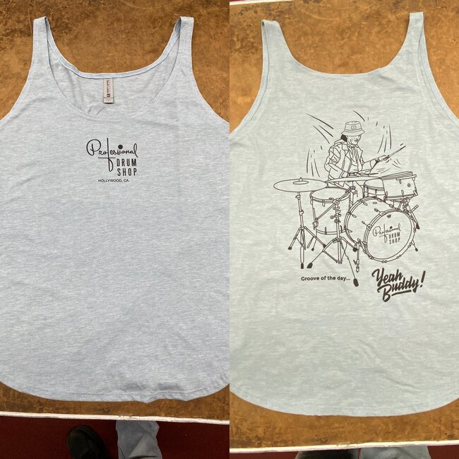Professional Drum Shop - Groove of the Day Ladies Tank Top - "Stone Wash Denim" - Small