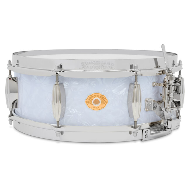 Slingerland - SLFP0514SMK016-LTD - Limited Edition Radio King Snare Drum, 5 x 14", White Marine Pearl