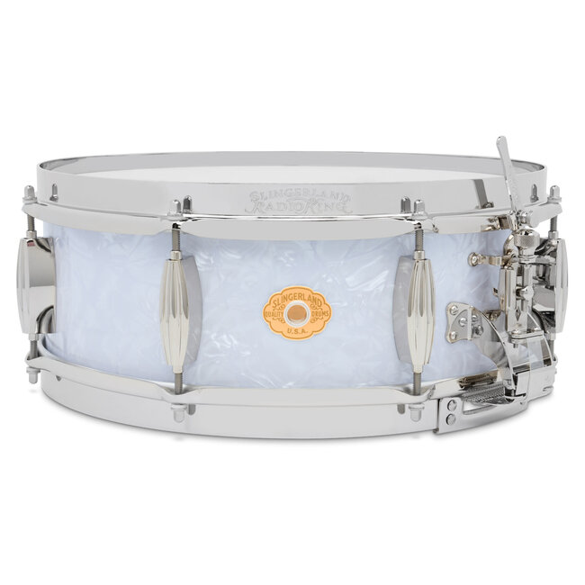 Slingerland - SLFP0514SMK016-LTD - Limited Edition Radio King Snare Drum, 5 x 14", White Marine Pearl